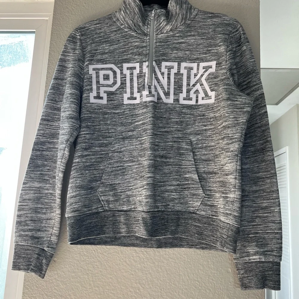 PINK Victoria's Secret Charcoal Cowl Neck Sweater pit 21 length 22 - Picture 1 of 4